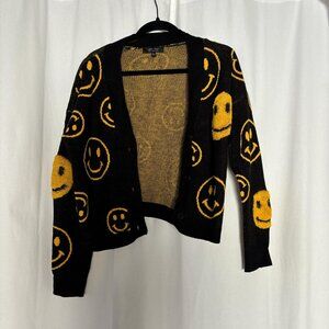 Super Cute 90's Style Smiley Faced Cardigan